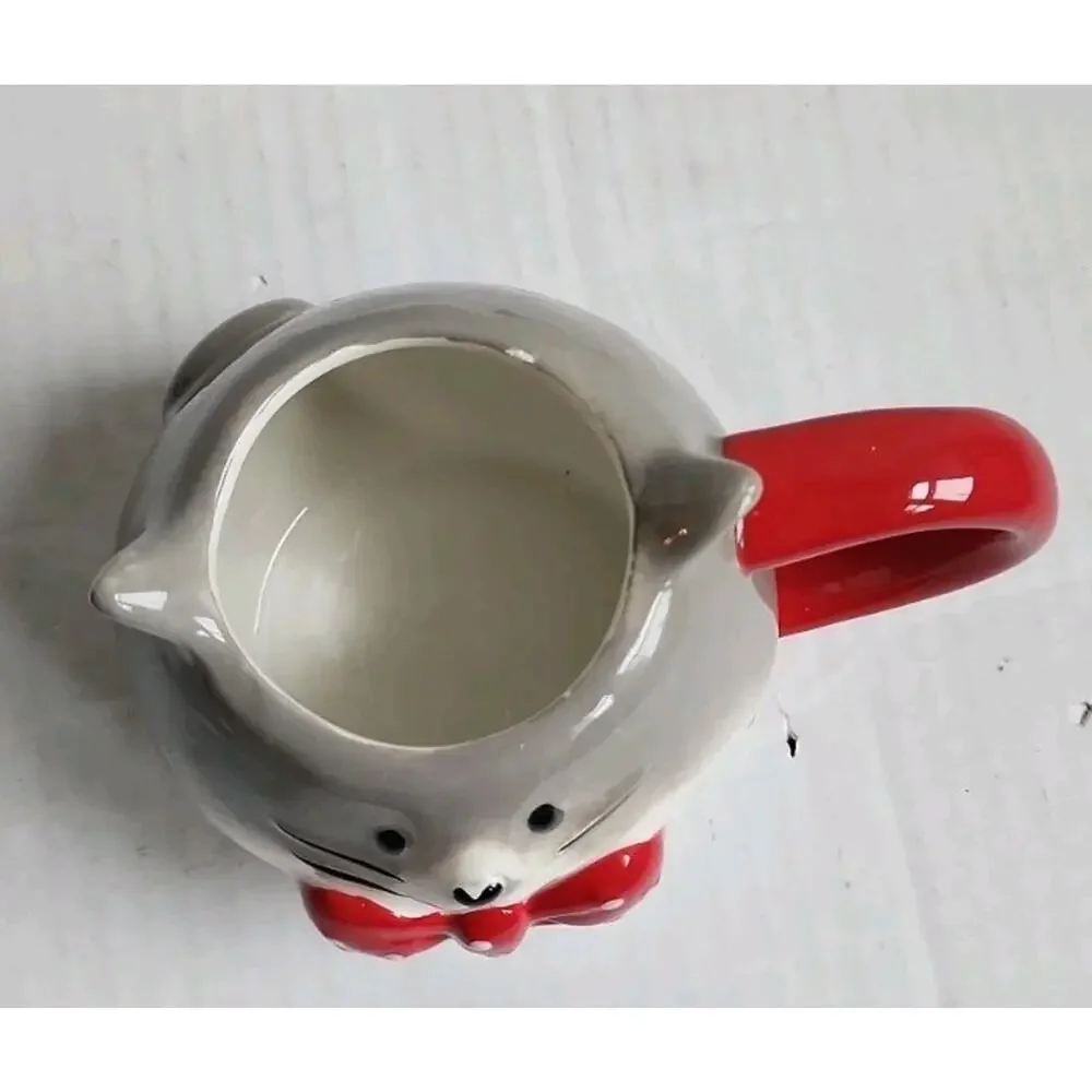 2023 Target Wondershop Cat with Polka Dot Bow Tie Coffee Tea Earthenware Mug